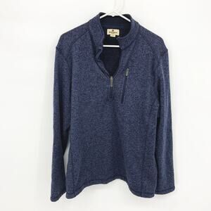 Woolrich Mens Sweater 1/4 Zip Mock Neck Sweater Fleece Lined Sweater Size XL